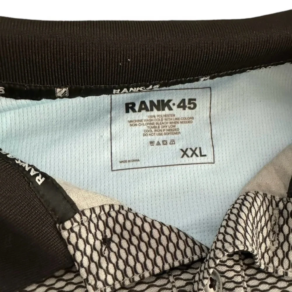 RANK‎ 45 Polo Shirt Mens XXLarge Woven Performace Collared Short Sleeve - Picture 5 of 9